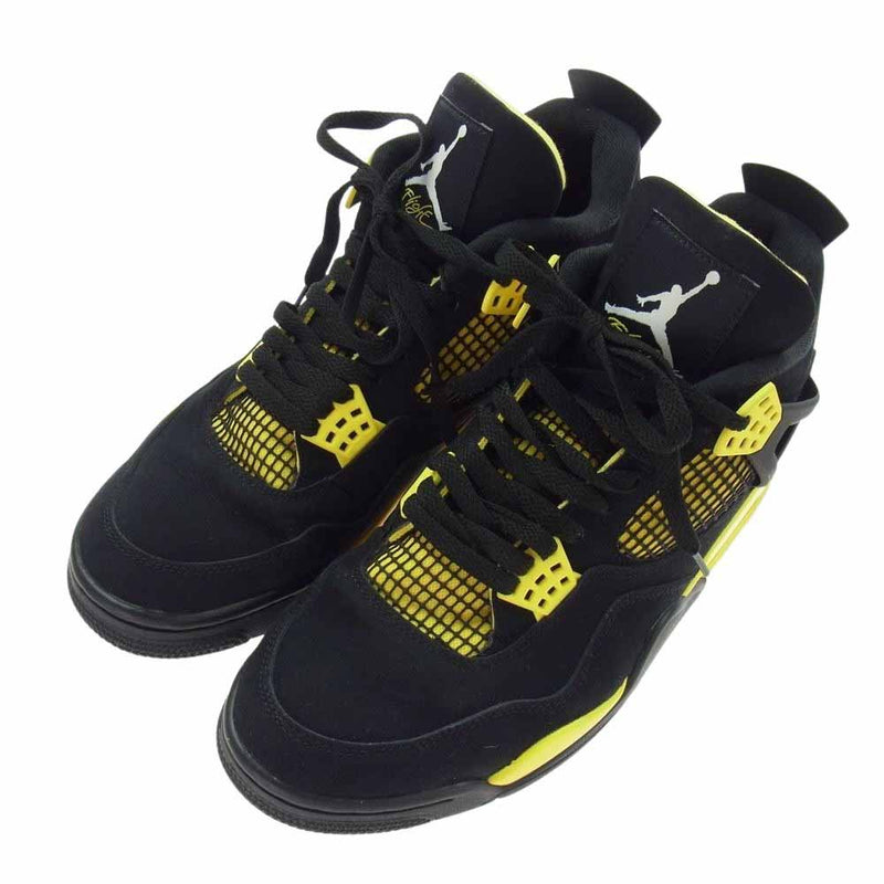 NIKE ナイキ DH6927-017 AIR JORDAN 4 RETRO THUNDER エアジョーダン4 レトロ サンダー スニーカー ブラック系 イエロー系 29cm【中古】