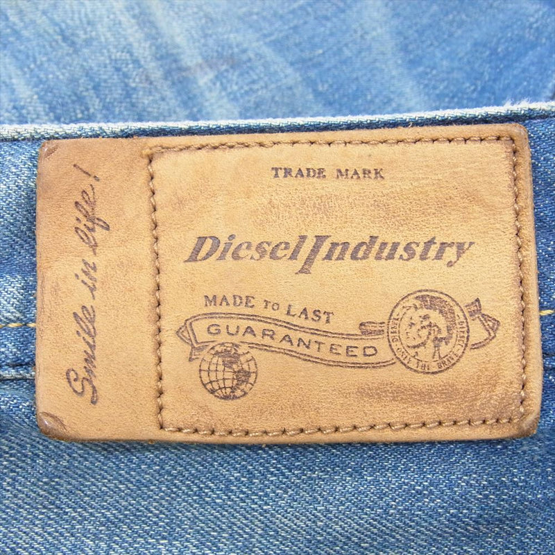 DIESEL ディーゼル KROOLEY クルーリー ジップ ストレート デニム パンツ インディゴブルー系 29【中古】