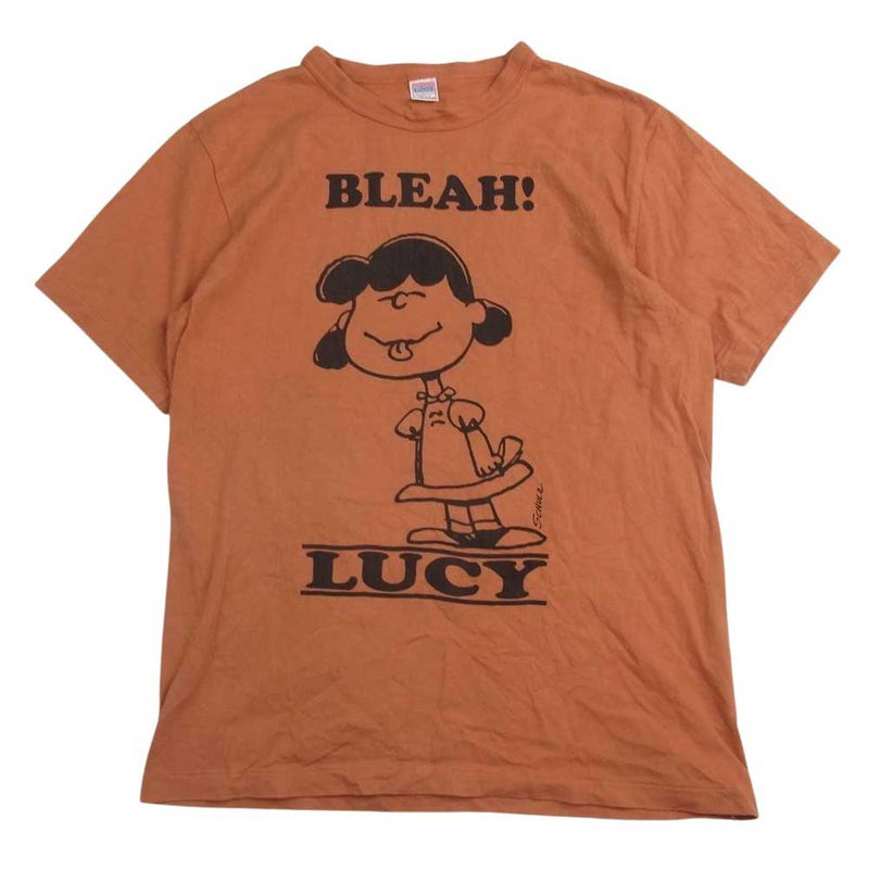 WAREHOUSE ウエアハウス LUCY ルーシー プリント 半袖 Tシャツ オレンジ系 S【中古】