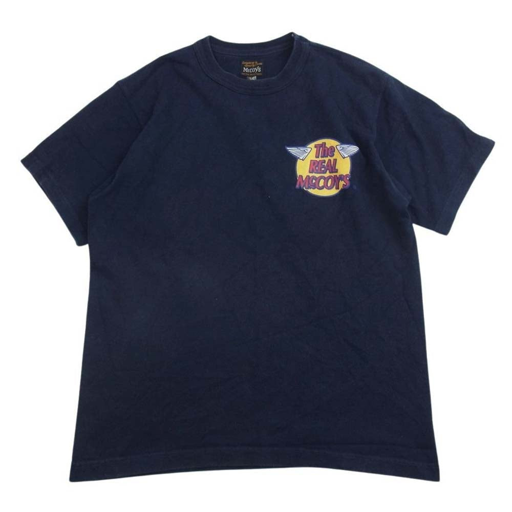 The REAL McCOY'S ザリアルマッコイズ ロゴ 半袖 Tシャツ ネイビー系 S【中古】