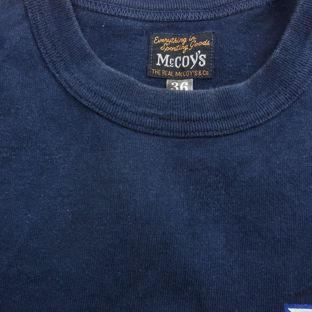 The REAL McCOY'S ザリアルマッコイズ ロゴ 半袖 Tシャツ ネイビー系 S【中古】