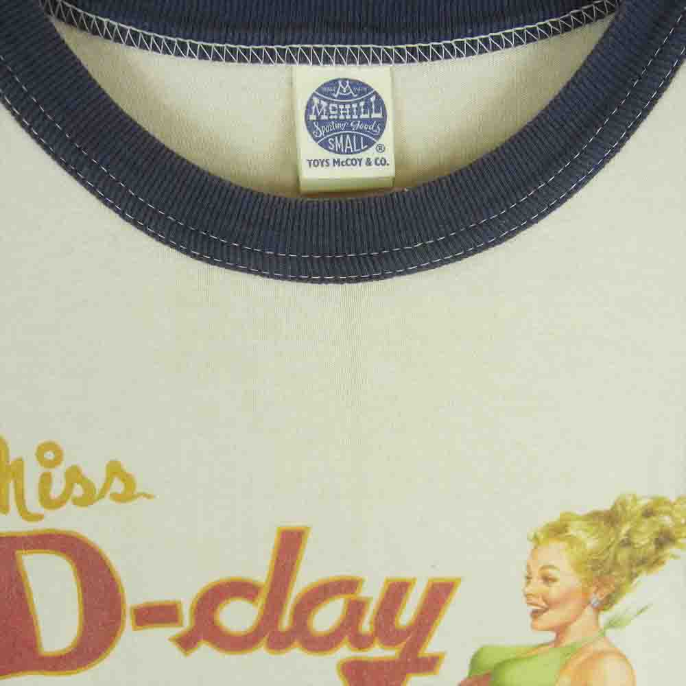 TOY'S McCOY トイズマッコイ TMC2141 Miss. D-DAY プリント ミリタリー 半袖 Tシャツ 日本製 ベージュ系 S【中古】