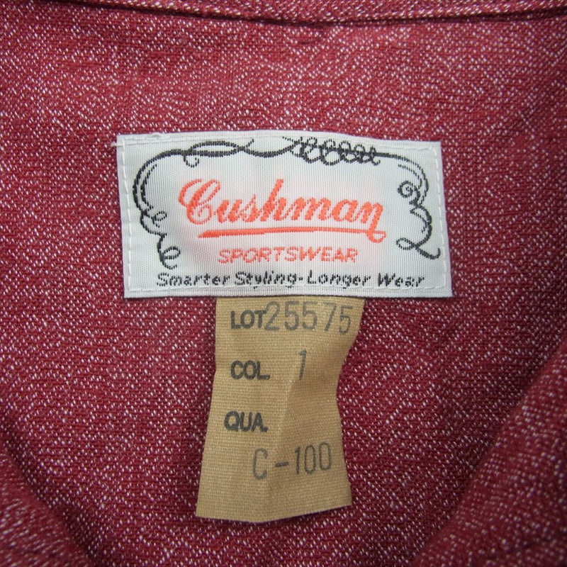 CUSHMAN クッシュマン 25575 ミックス シャンブレー ウエスタン 長袖 シャツ レッド系 S【中古】