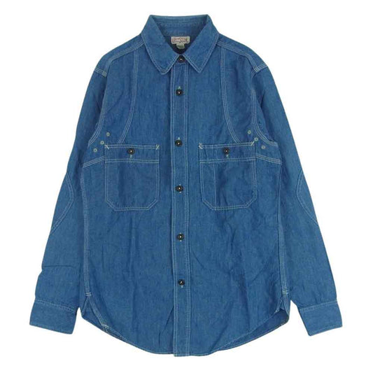 FREEWHEELERS フリーホイーラーズ UNION SPECIAL 長袖 ワーク シャツ インディゴブルー系 14【中古】