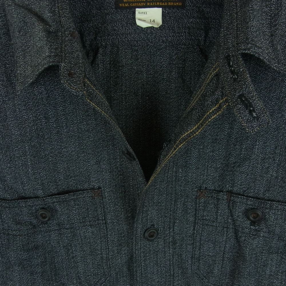 FREEWHEELERS フリーホイーラーズ UNION SPECIAL OVERALLS 長袖 ワーク シャツ ダークグレー系 14【中古】