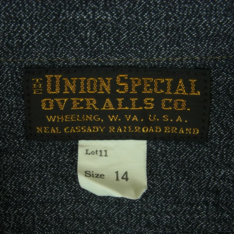 FREEWHEELERS フリーホイーラーズ UNION SPECIAL OVERALLS 長袖 ワーク シャツ ダークグレー系 14【中古】