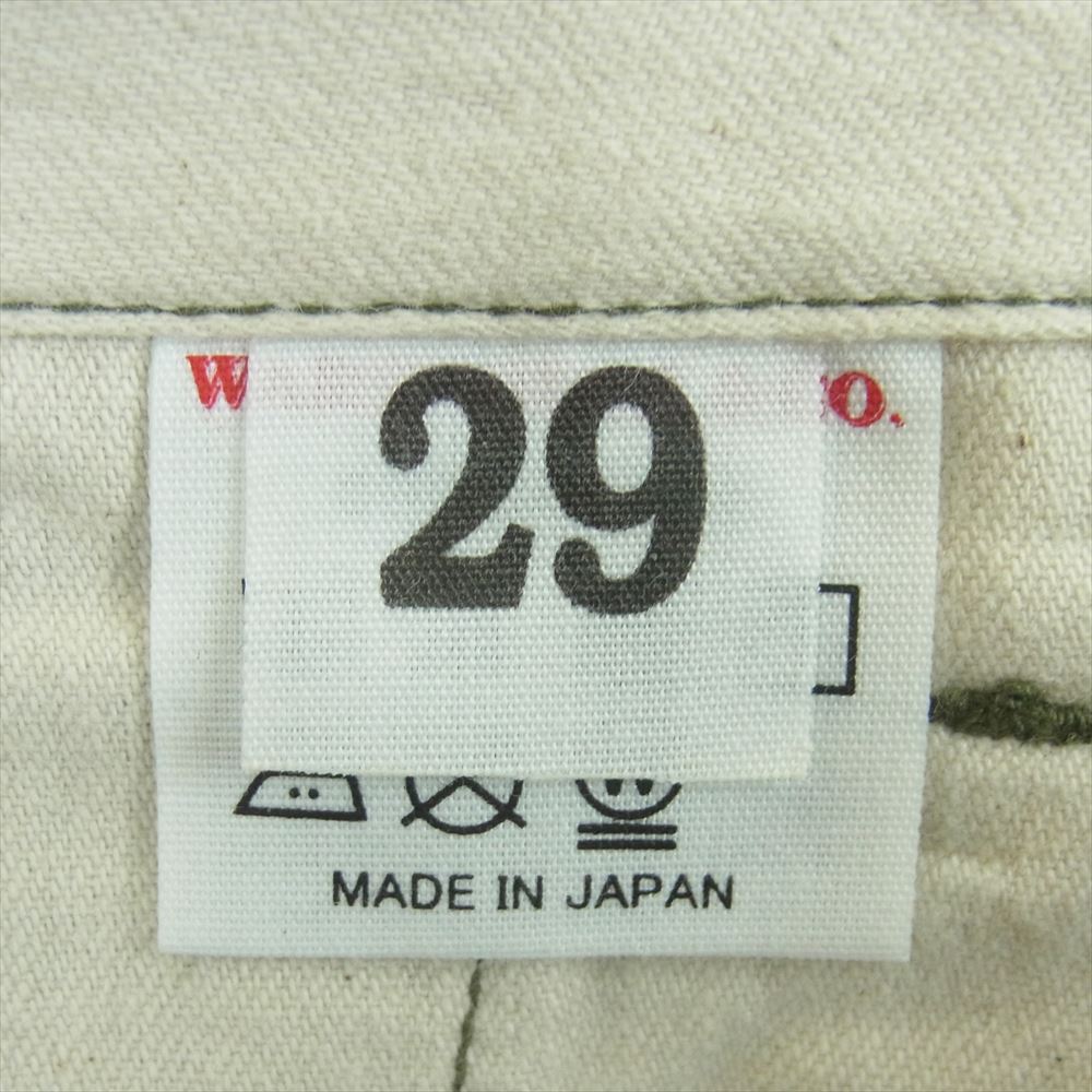 WAREHOUSE ウエアハウス Lot.1082 チノ トラウザーズ  ミリタリー チノパン コットン 日本製 グリーン系 29【中古】