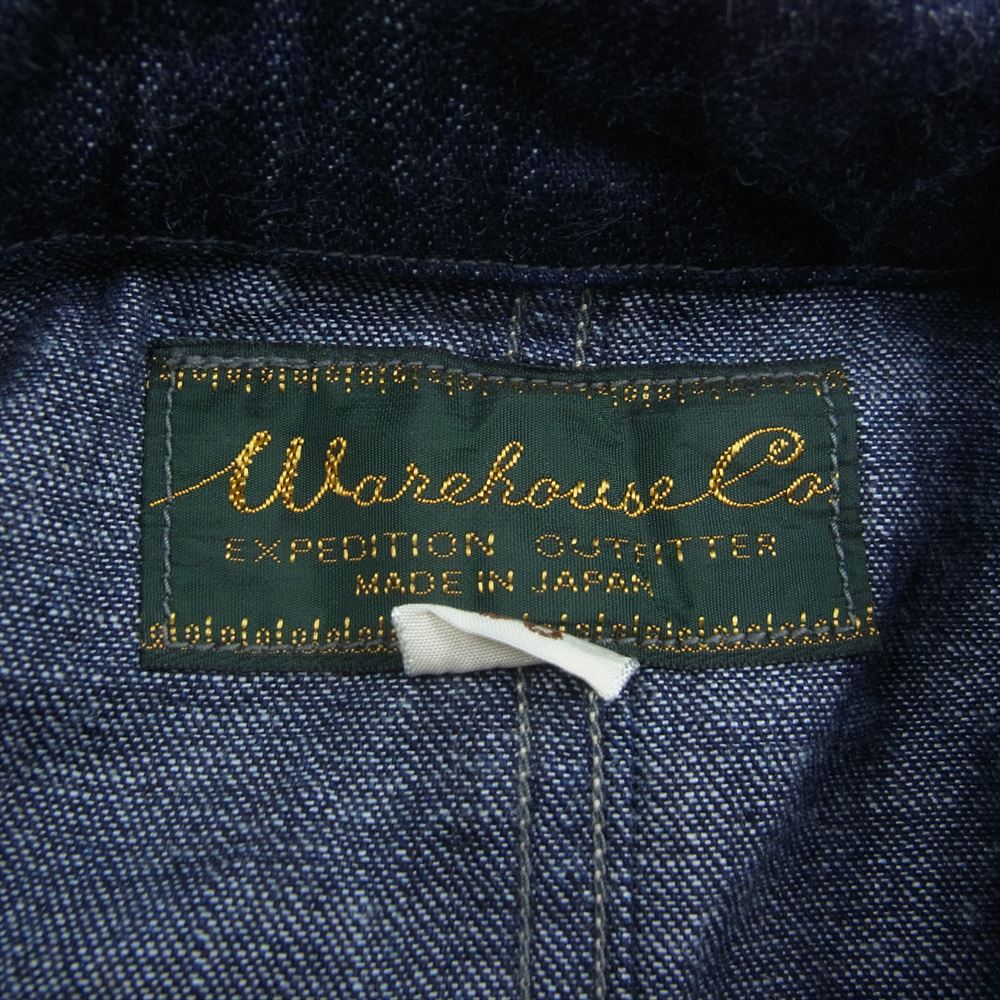 WAREHOUSE ウエアハウス 2119 SHOP COAT ライトオンス デニム ショップ コート インディゴブルー系 36【中古】