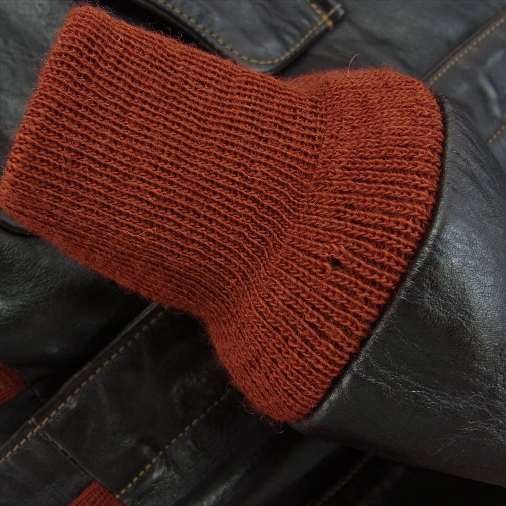 RAINBOW COUNTRY レインボーカントリー W535AC-23380 TYPE A-2 ROUGH WEAR ラフウェア 実名復刻  レッドシルク レザー フライト ジャケット ダークブラウン系 34【中古】