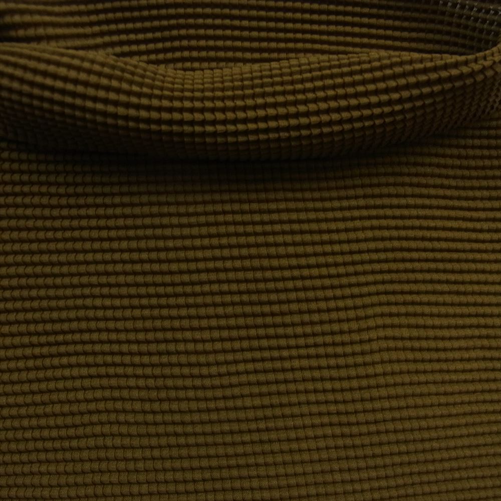 ISSEY MIYAKE イッセイミヤケ mi61fk225 Me ミー 野菜柄 ボトルネック ボックスプリーツ 半袖 カットソー ブラウン系【中古】