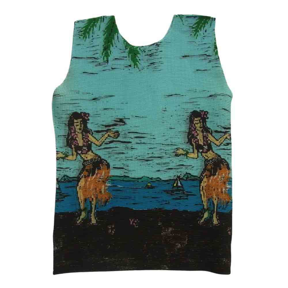 ISSEY MIYAKE イッセイミヤケ MI51FR512 Me ミー フラダンス ボックスプリーツ加工 ノースリーブ カットソー ライトブルー系【中古】