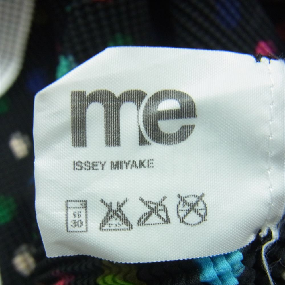 ISSEY MIYAKE イッセイミヤケ mi41fr507 Me ミー カラフルドット ストレッチ プリーツ ボトルネック ノースリーブ トップス ブラック系【中古】