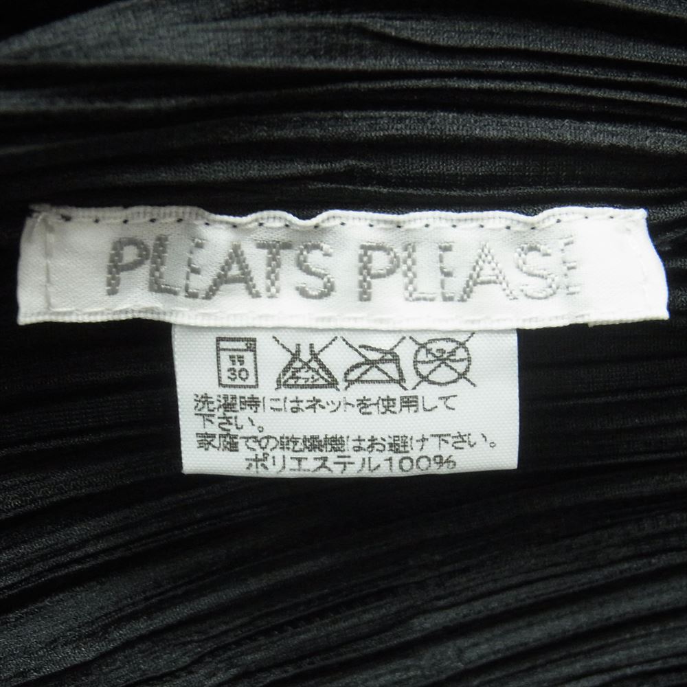 PLEATS PLEASE プリーツプリーズ イッセイミヤケ pp33-jk602 オクトパス タコプリント プリーツ加工 半袖 カットソー ブラック系 3【中古】