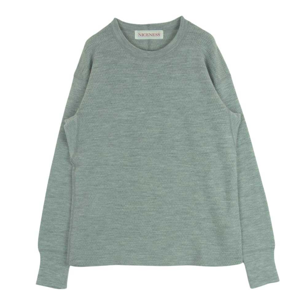 ナイスネス 22AW NN-JK02F22 CLIVE クルーネック ウール ニット 日本製 グレー系 M【中古】