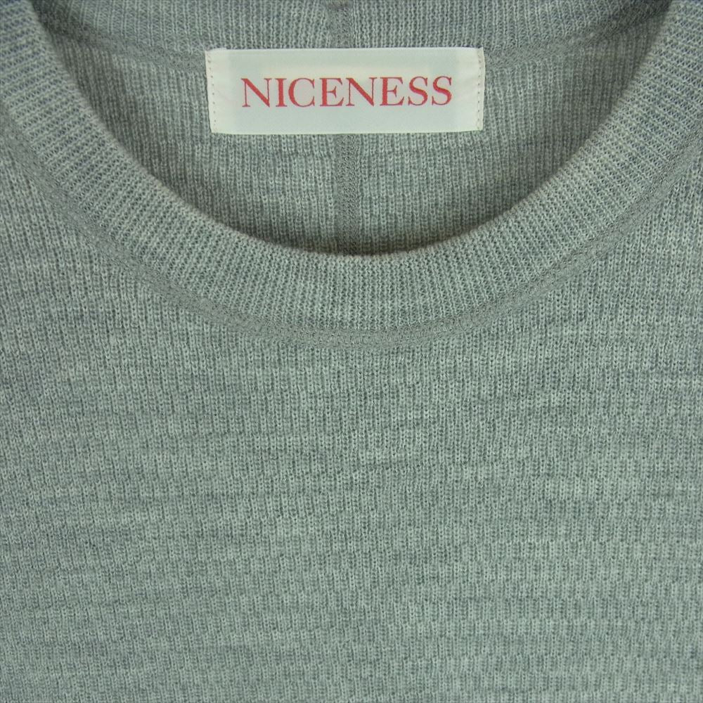 ナイスネス 22AW NN-JK02F22 CLIVE クルーネック ウール ニット 日本製 グレー系 M【中古】