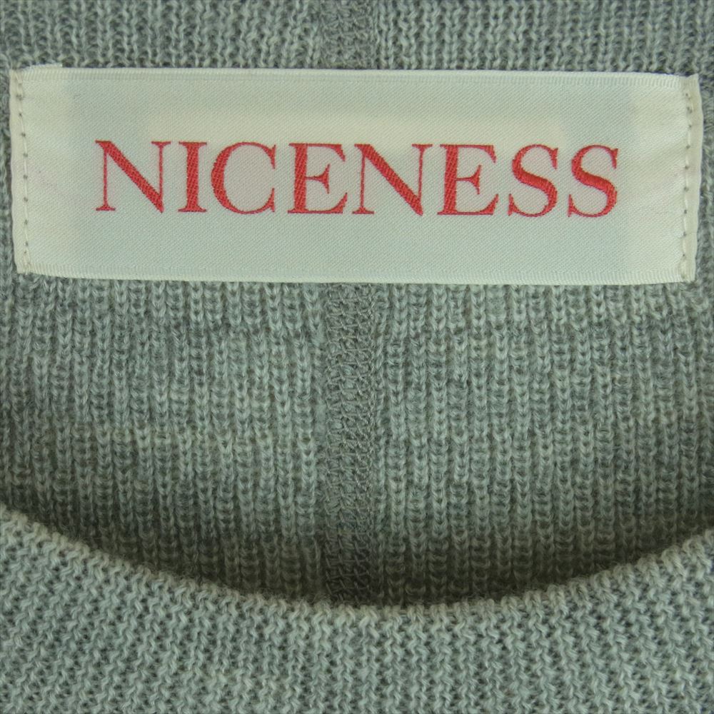 ナイスネス 22AW NN-JK02F22 CLIVE クルーネック ウール ニット 日本製 グレー系 M【中古】
