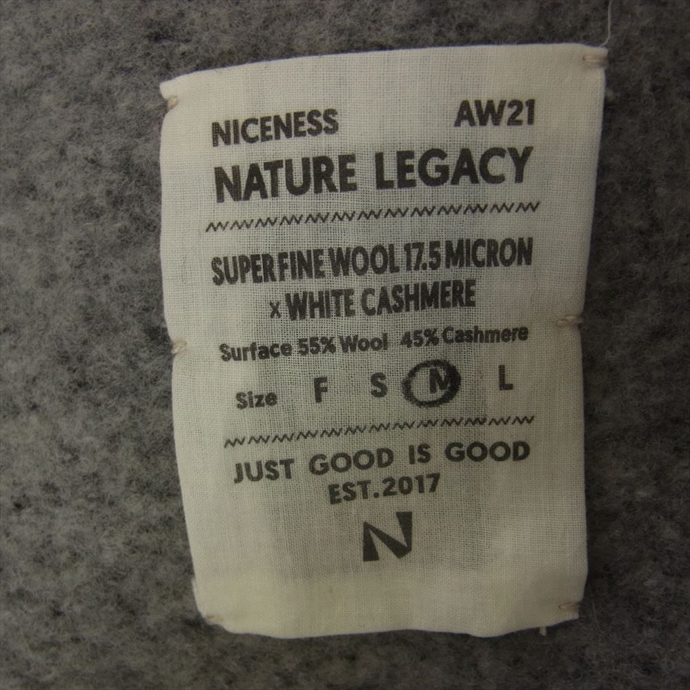 ナイスネス 21AW NN-C01WCAF21 Limited Collection OVER MARINE COAT CRMSO オーバーマリンコート クリムソ カシミヤ混 カシミア混 コート グレー系 M【中古】