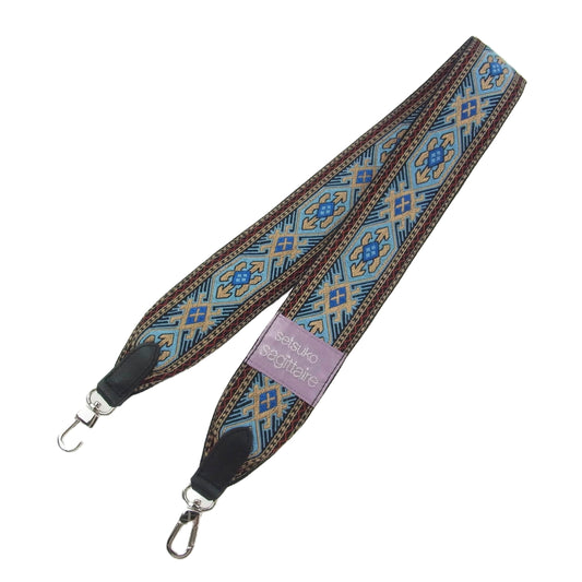 セツコサジテール チロリアン ショルダー ストラップ ブルー マルチカラー系【中古】