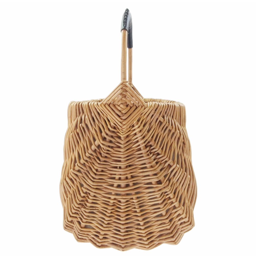 ツル バイ マリコオイカワ × Pale Jute ペールジュート 裏地レオパード バスケット カゴ バッグ ブラウン系【中古】