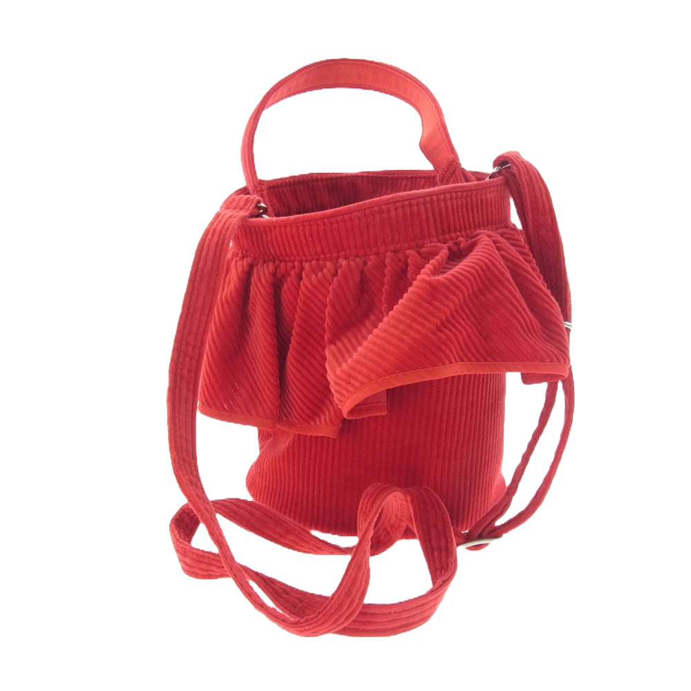 セツコサジテール SCI-073-RED シティ インナー巾着付き  2WAY ショルダー ハンド バッグ レッド コーデュロイ レッド系【中古】
