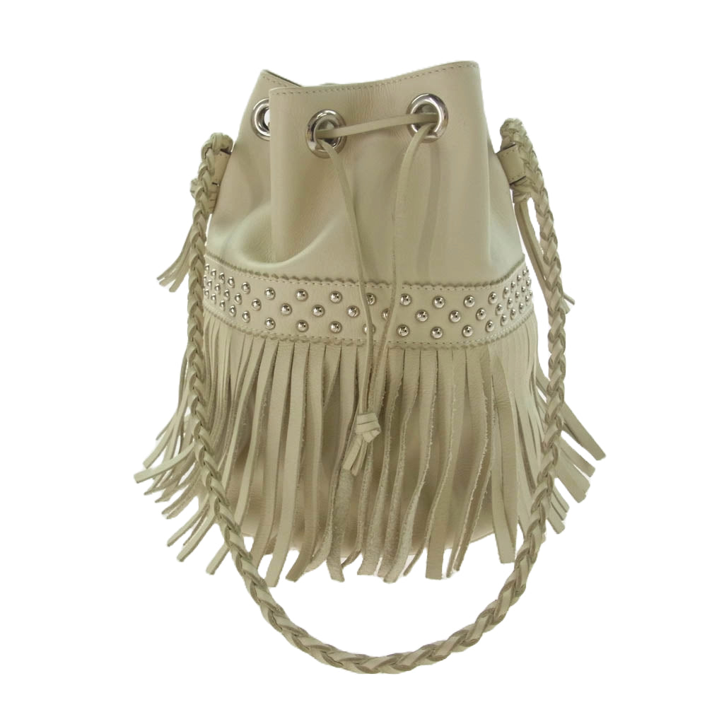 極美品☆J＆M DAVIDSON　ベージュ　ショルダーバッグ J&M DAVIDSON ベージュレザーショルダーバッグ