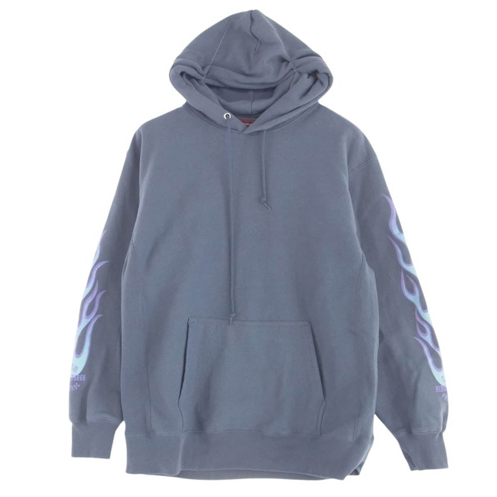 HideandSeek ハイドアンドシーク HC-090622 FLAME HOODED SWEAT SHIRT  フレイム フーデッド スウェット ロゴ バックプリント スウェット プルオーバー パーカー XL【中古】