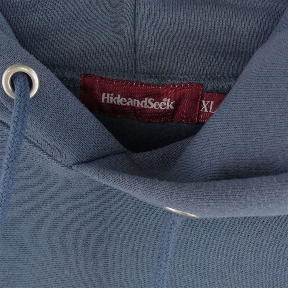 HideandSeek ハイドアンドシーク HC-090622 FLAME HOODED SWEAT SHIRT  フレイム フーデッド スウェット ロゴ バックプリント スウェット プルオーバー パーカー XL【中古】