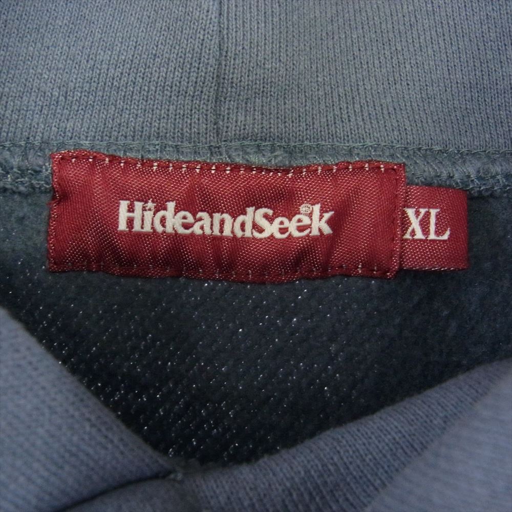 HideandSeek ハイドアンドシーク HC-090622 FLAME HOODED SWEAT SHIRT  フレイム フーデッド スウェット ロゴ バックプリント スウェット プルオーバー パーカー XL【中古】
