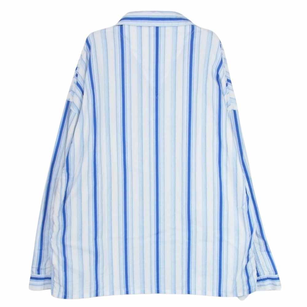 SAINT MICHAEL セントマイケル SM-S22-0000-047 PJ SHIRT STRIPE ストライプ パジャマシャツ ブルー系 XL【中古】