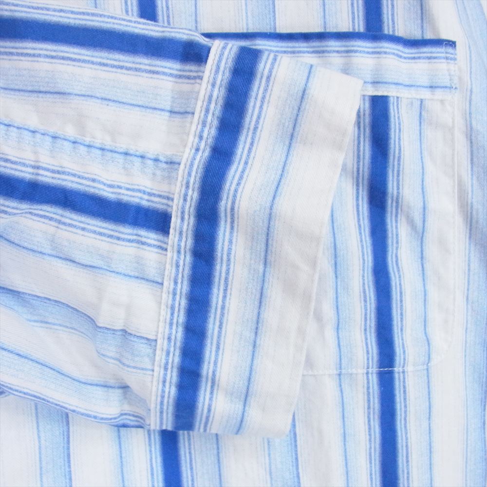 SAINT MICHAEL セントマイケル SM-S22-0000-047 PJ SHIRT STRIPE ストライプ パジャマシャツ ブルー系 XL【中古】