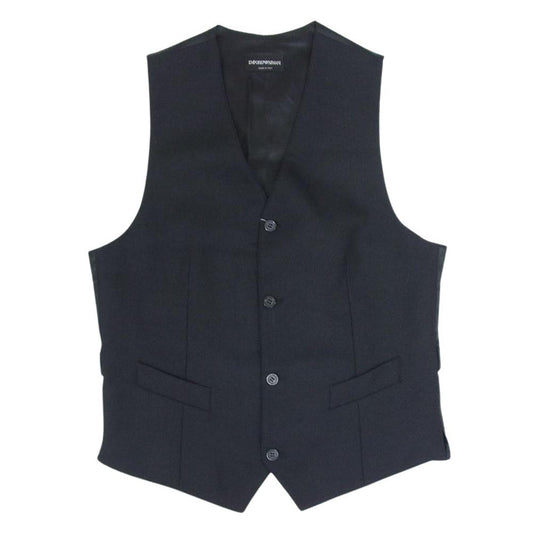 Emporio Armani エンポリオ・アルマーニ U1K020 U1119 異素材切替 ベスト ジレ ブラック系 46【中古】