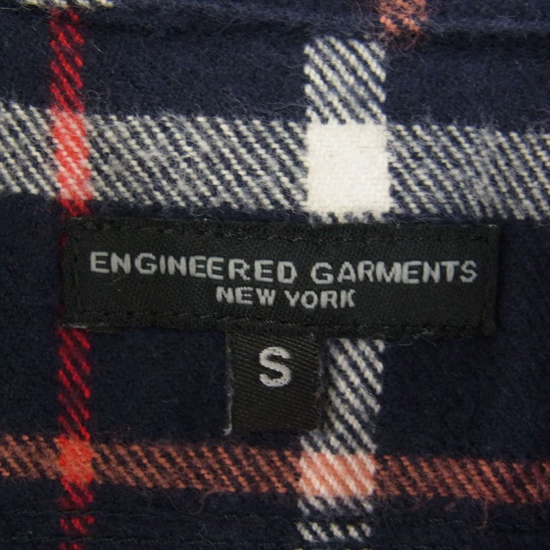 Engineered Garments エンジニアードガーメンツ フランネル ワーク シャツ チェックシャツ ネイビー系 S【中古】