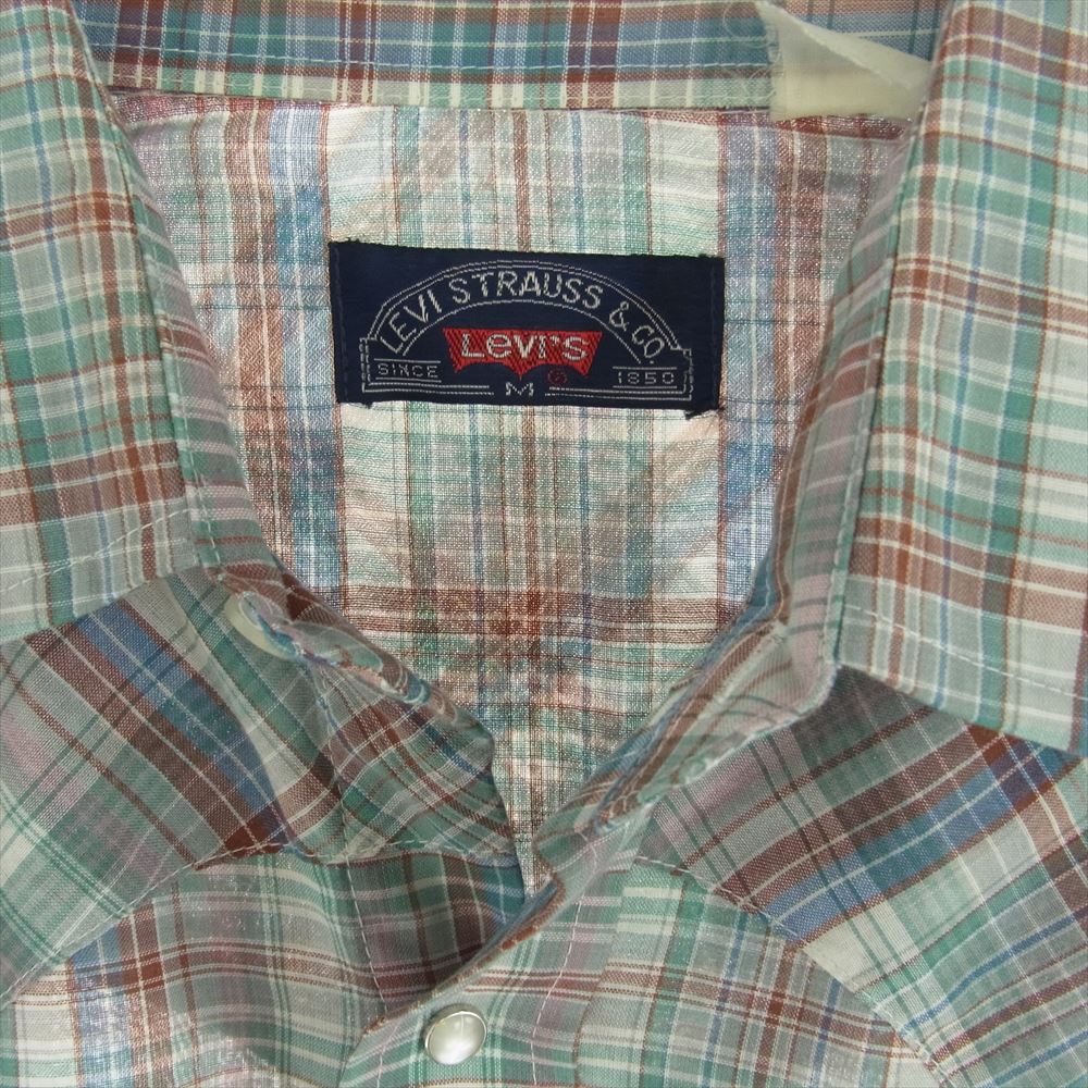 Levi's リーバイス チェック ウエスタンシャツ 白タブ ビックE マルチカラー系 M【中古】