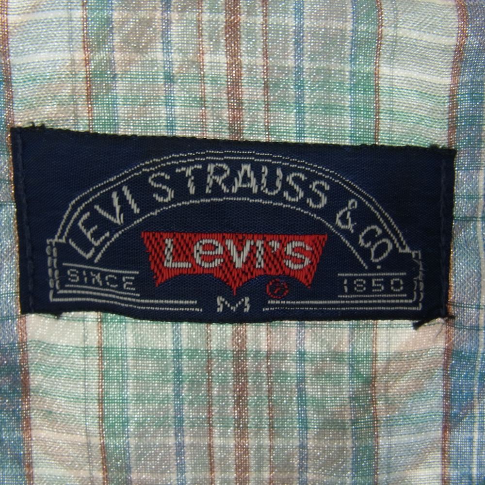 Levi's リーバイス チェック ウエスタンシャツ 白タブ ビックE マルチカラー系 M【中古】