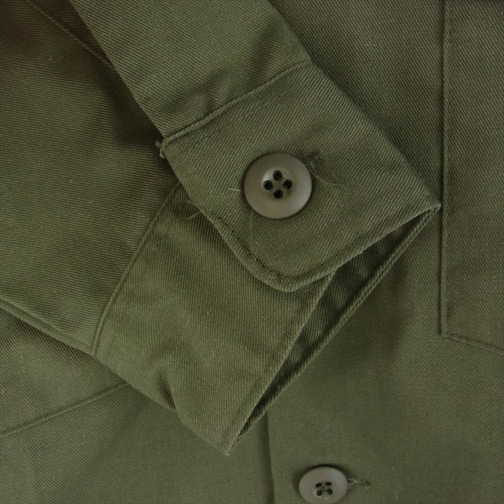 ユーエスアーミー 8405-00-614-9970 ヴィンテージ 80s UTILITY SHIRT ユーティリティ シャツ カーキ系 14 1/2 X31【中古】
