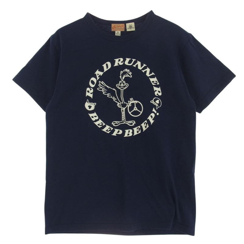 CHESWICK チェスウィック USA製 ROAD RUNNER プリント Tシャツ ネイビー系 M【中古】