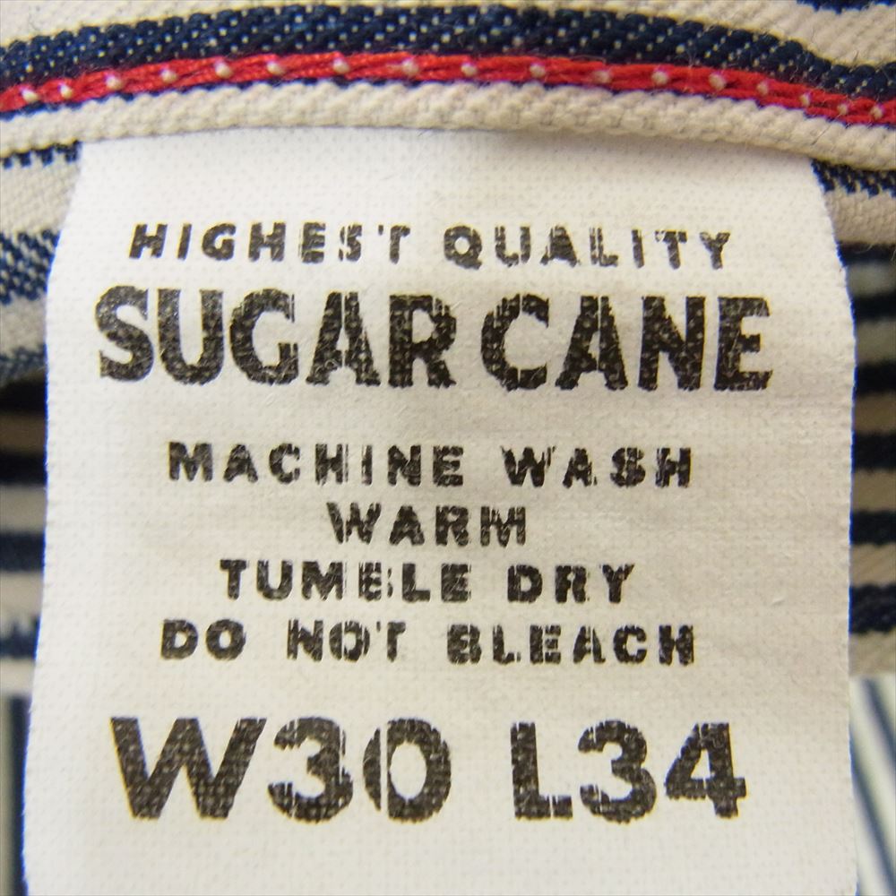 SUGAR CANE シュガーケーン HICKORY STRIPE 5POCKET PANTS ヒッコリーストライプ 5ポケット パンツ ネイビー系 30【美品】【中古】