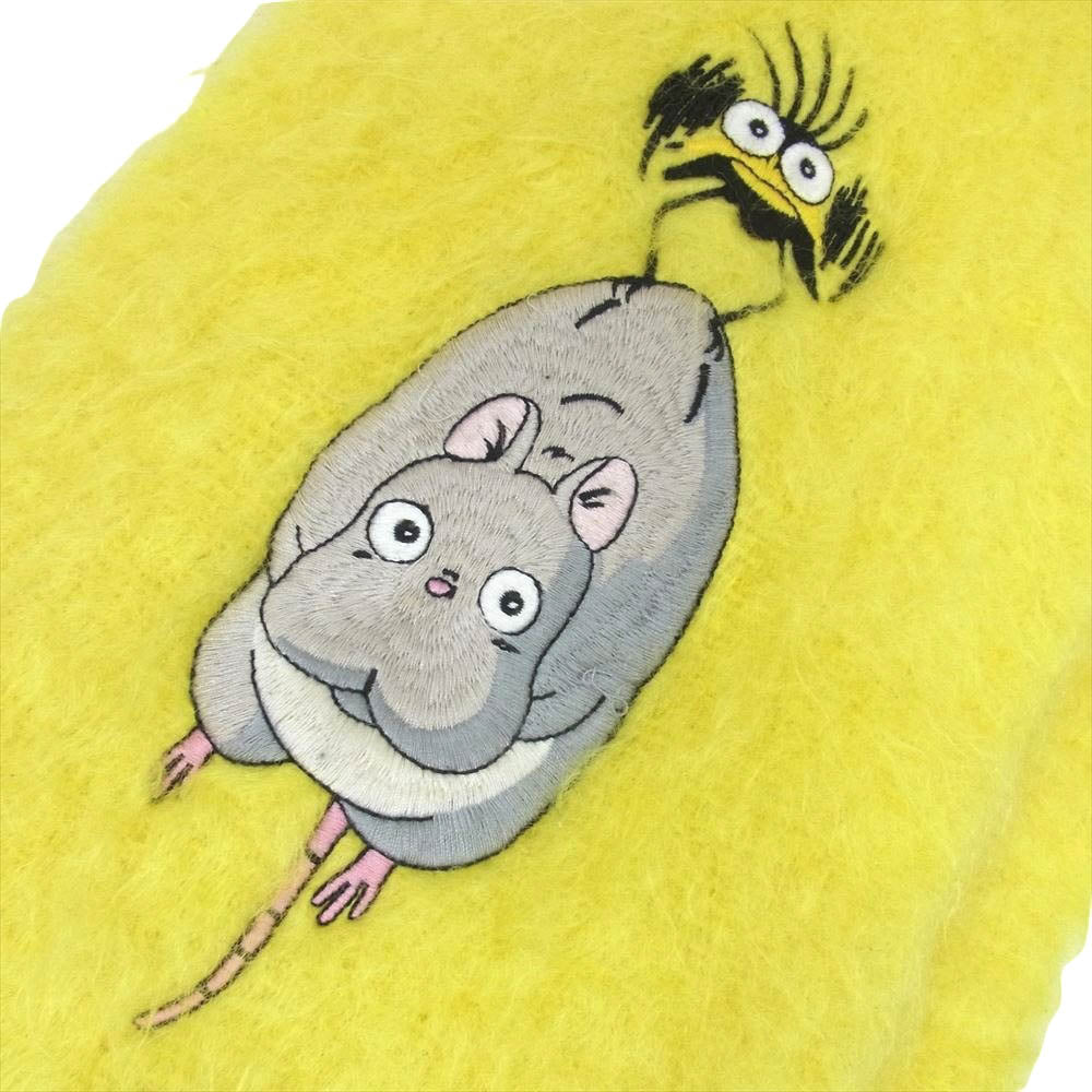 LOEWE ロエベ × スタジオジブリ 千と千尋の神隠し 坊ネズミ モヘア ウール マフラー イエロー系【中古】
