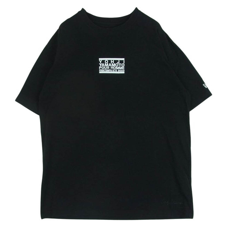 Yohji Yamamoto POUR HOMME ヨウジヤマモトプールオム 23SS HJ-T94-283 New Era ニューエラ AW99 ERASER LOGO BLACK TEE ボックス ロゴ プリント 半袖 Tシャツ ブラック系 6【中古】