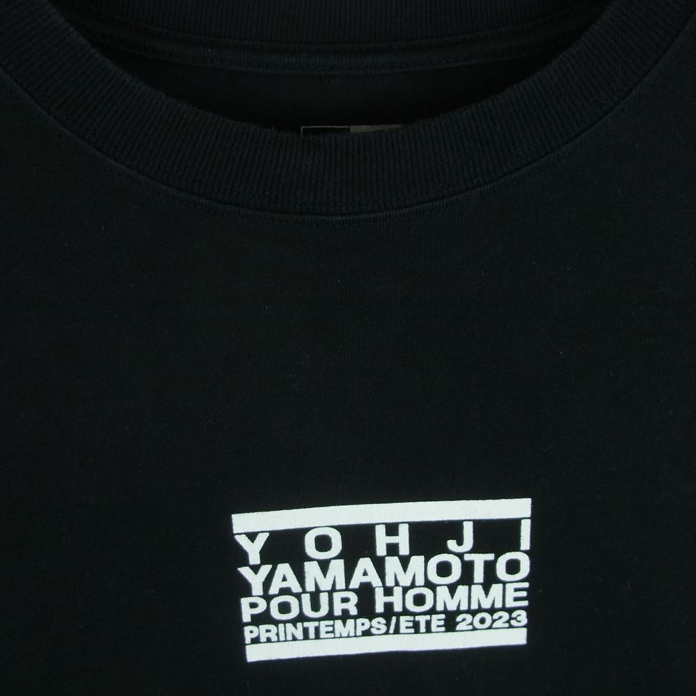 Yohji Yamamoto POUR HOMME ヨウジヤマモトプールオム 23SS HJ-T94-283 New Era ニューエラ AW99 ERASER LOGO BLACK TEE ボックス ロゴ プリント 半袖 Tシャツ ブラック系 6【中古】