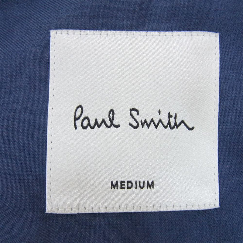 Paul Smith ポール・スミス コットン バンドカラー シャツ ブラウス ネイビー系 M【中古】