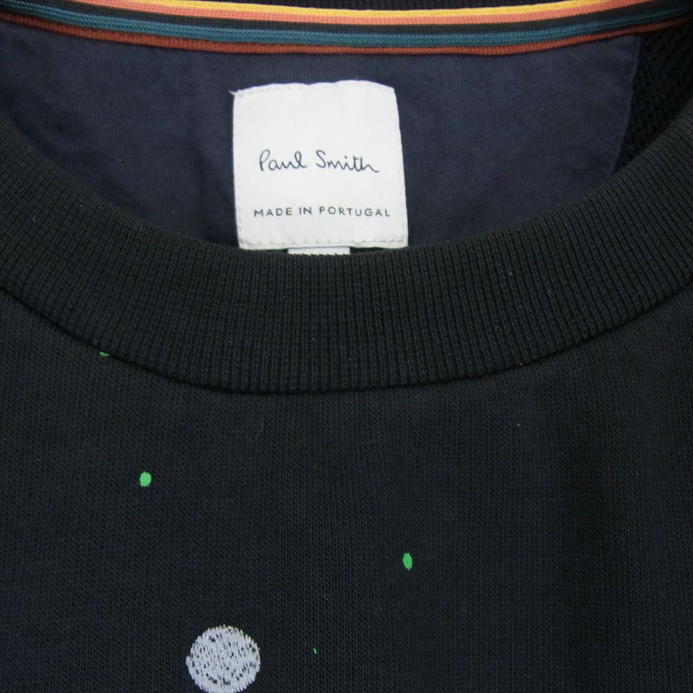 Paul Smith ポール・スミス PF-48-70876 SPLASH SWEAT スプラッシュ ペイント加工 長袖 クルーネック スウェット ブラック系 S【中古】