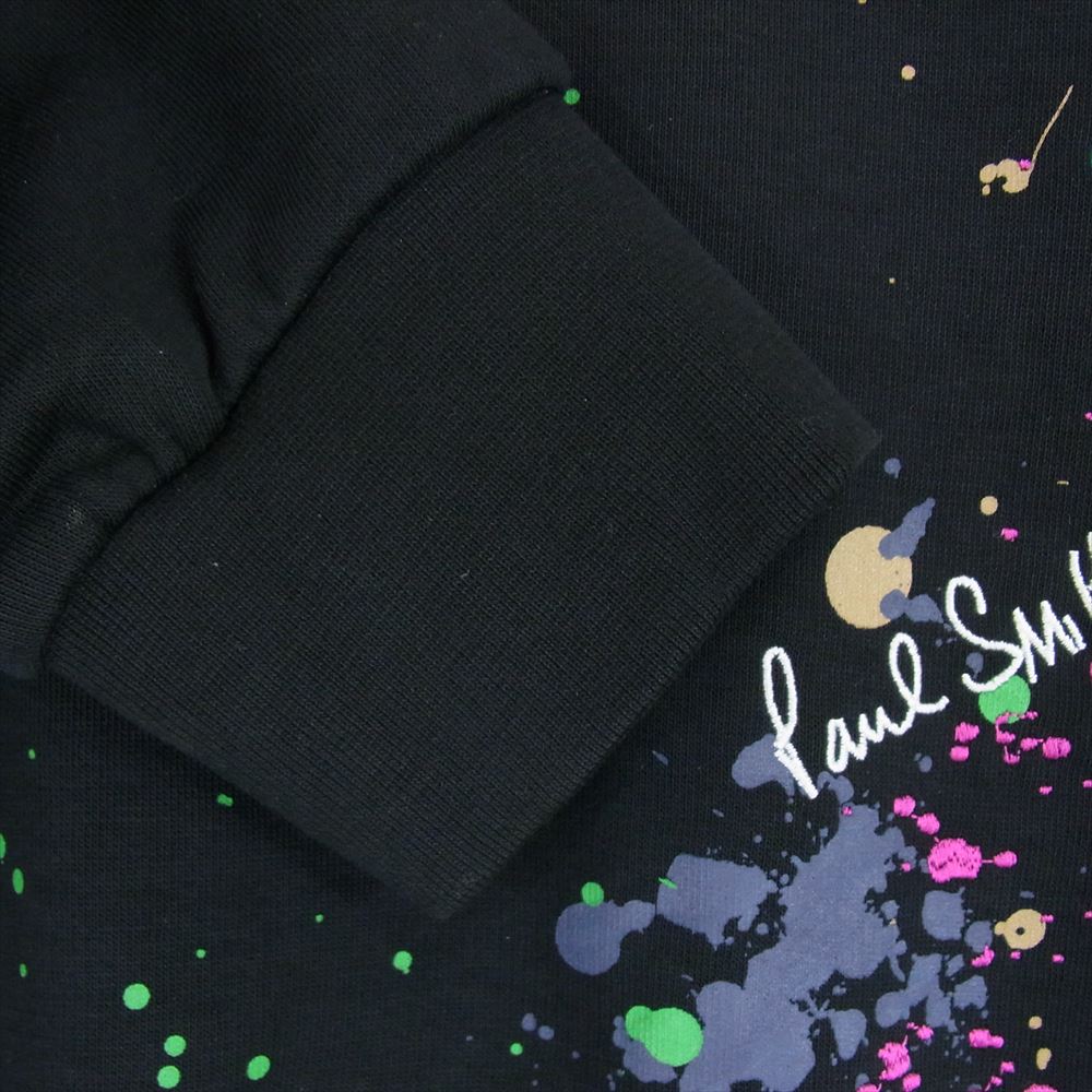 Paul Smith ポール・スミス PF-48-70876 SPLASH SWEAT スプラッシュ ペイント加工 長袖 クルーネック スウェット ブラック系 S【中古】