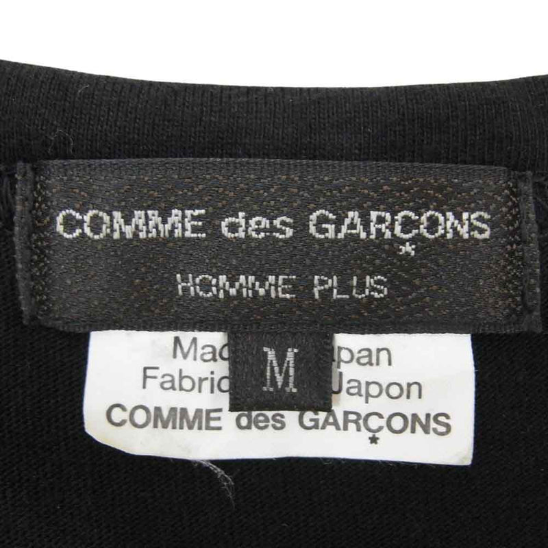 COMME des GARCONS HOMME PLUS コムデギャルソンオムプリュス 21SS PG-T019 サイドジップ 半袖 クルーネック カットソー Tシャツ ブラック系 M【中古】