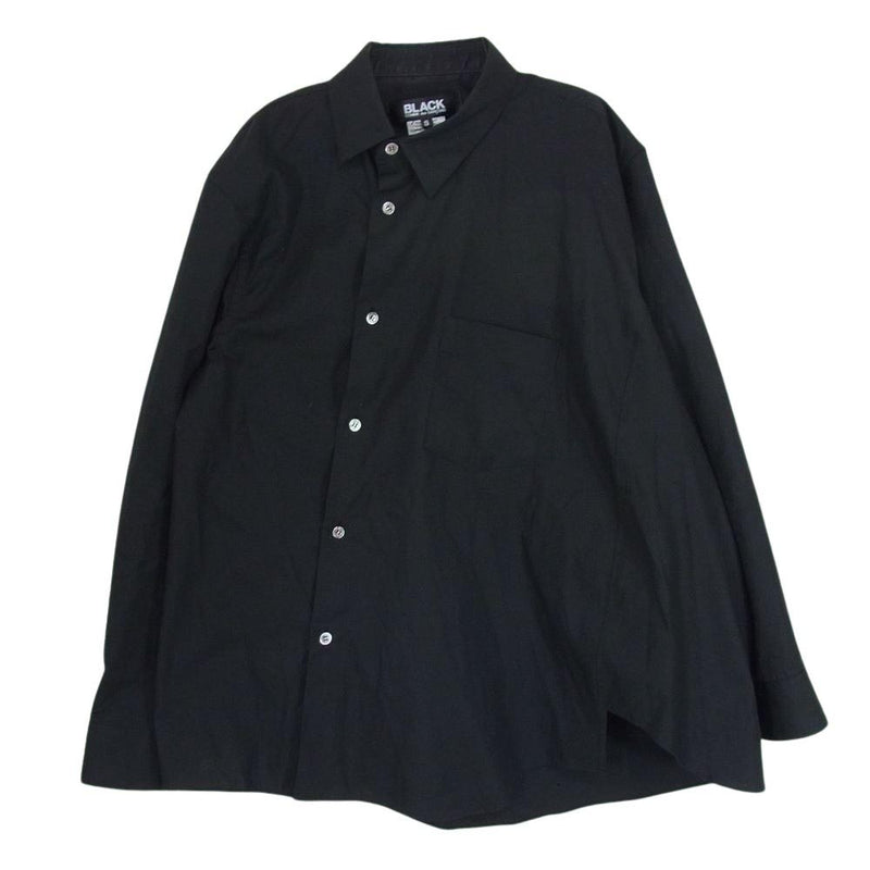 BLACK COMME des GARCONS ブラックコムデギャルソン 1J-B012 アシンメトリー 変形 シャツ ブラウス  ブラック系 S【中古】