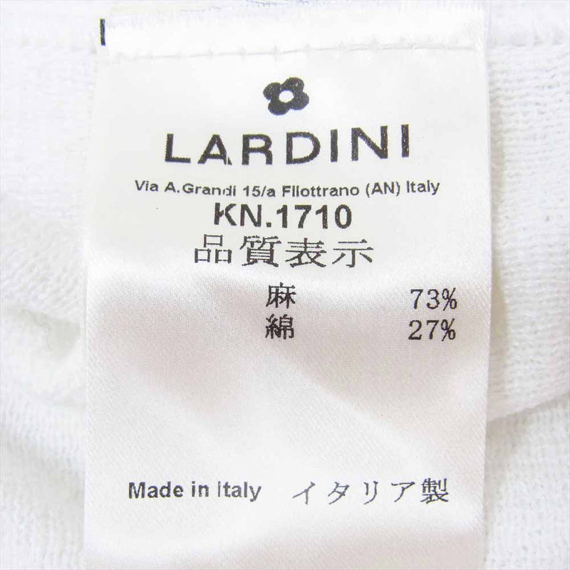 LARDINI ラルディーニ 24SS 4116-ALJM56005 ブートニエール付き リネン コットン ニット ジャケット ホワイト系 XXS【新古品】【未使用】【中古】