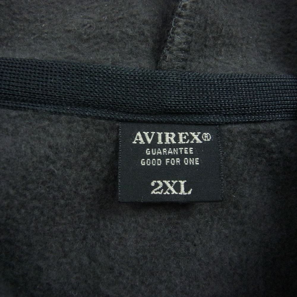 AVIREX アヴィレックス 6193463 ウインドプロテクション フーディー カモフラ 迷彩柄 ロゴ ジップアップ パーカー グレー系 ２XL【中古】