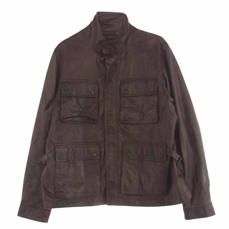 Eddie Bauer エディー・バウアー 001-4737 ラムレザー モーターサイクル ジャケット ブルゾン ブラウン系 XL【中古】