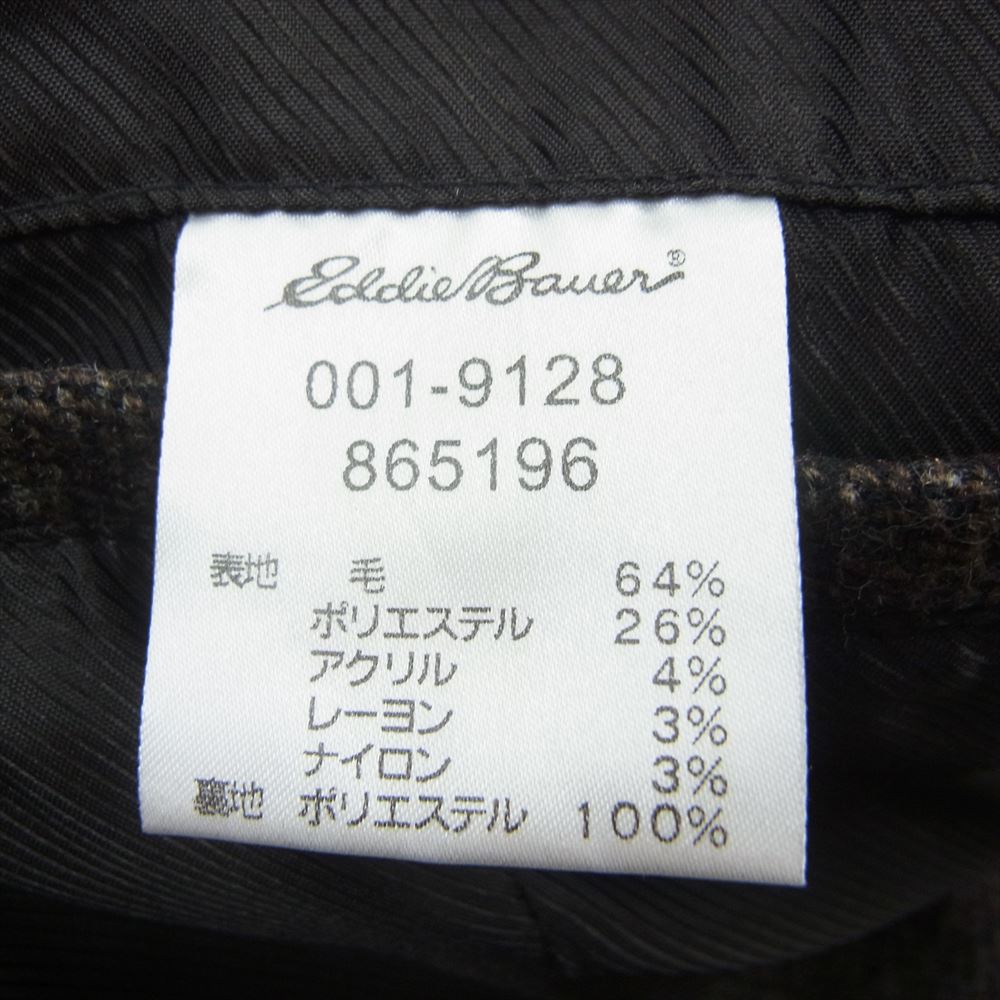 Eddie Bauer エディー・バウアー ウール混 ツイード 2B シングル テーラード ジャケット ブラウン系 XL【中古】