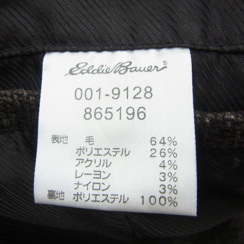 Eddie Bauer エディー・バウアー ウール混 ツイード 2B シングル テーラード ジャケット ブラウン系 XL【中古】